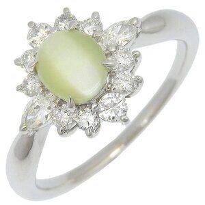 Ring Pt900Platinum/diamond/Cats eye #7.2(US Size) 5.3g Women